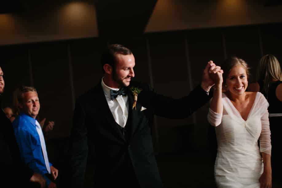 Bride and groom's grand entance into the reception with music done by Our DJ Rocks at the LAke Mary Westin