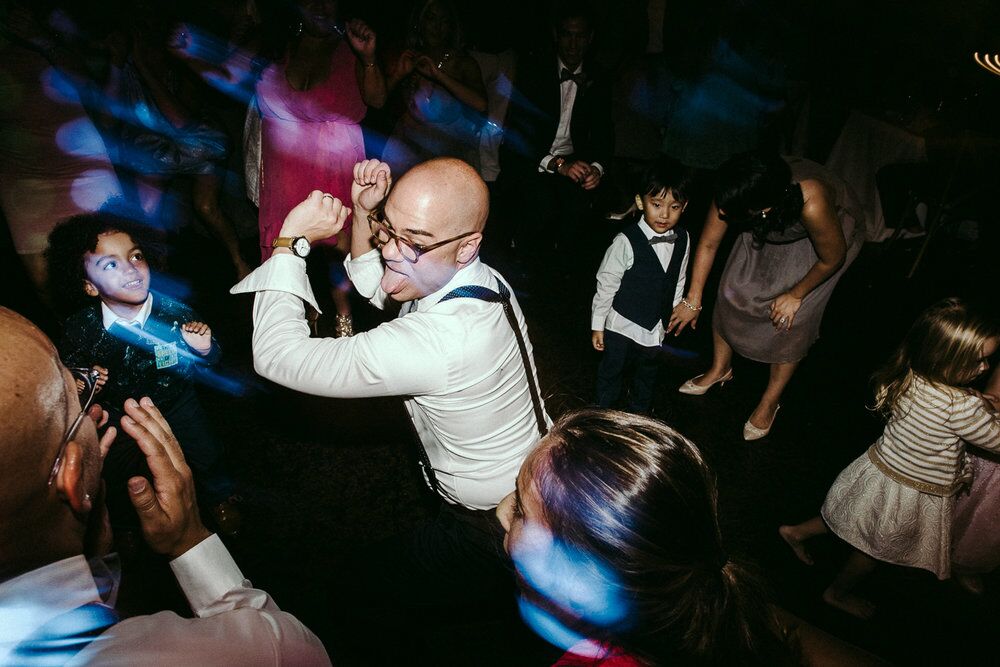 Wedding DJ in Orlando at Winter Park Farmer's Market dancing at the reception