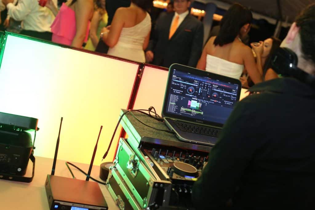 DJ playing songs at a wedding