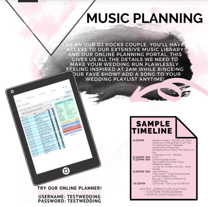 planning a micro wedding with our dj rocks online planning system - virtual wedding planning