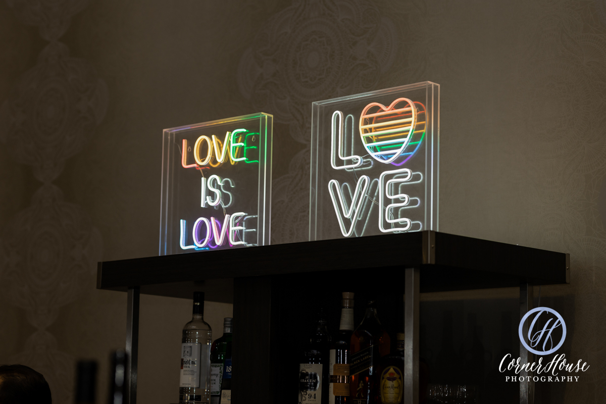 neon love signs for LGBTQ wedding