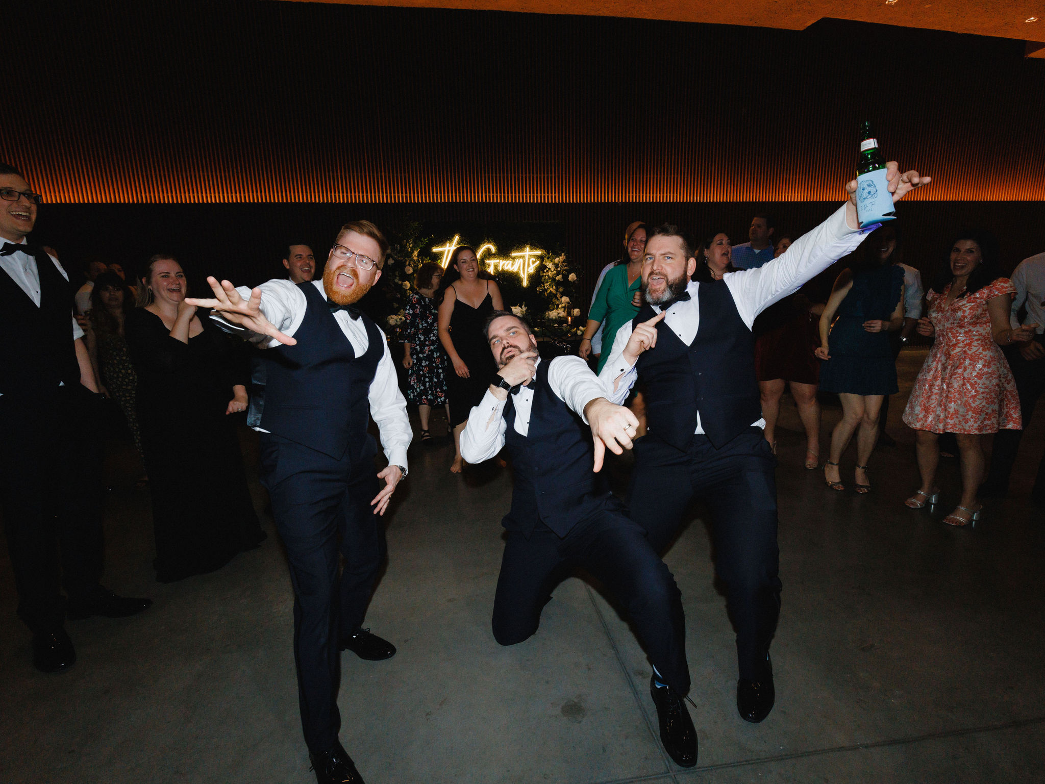 Bobby and his groomsmen partying at his wedding