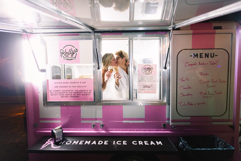 ice cream truck at a wedding