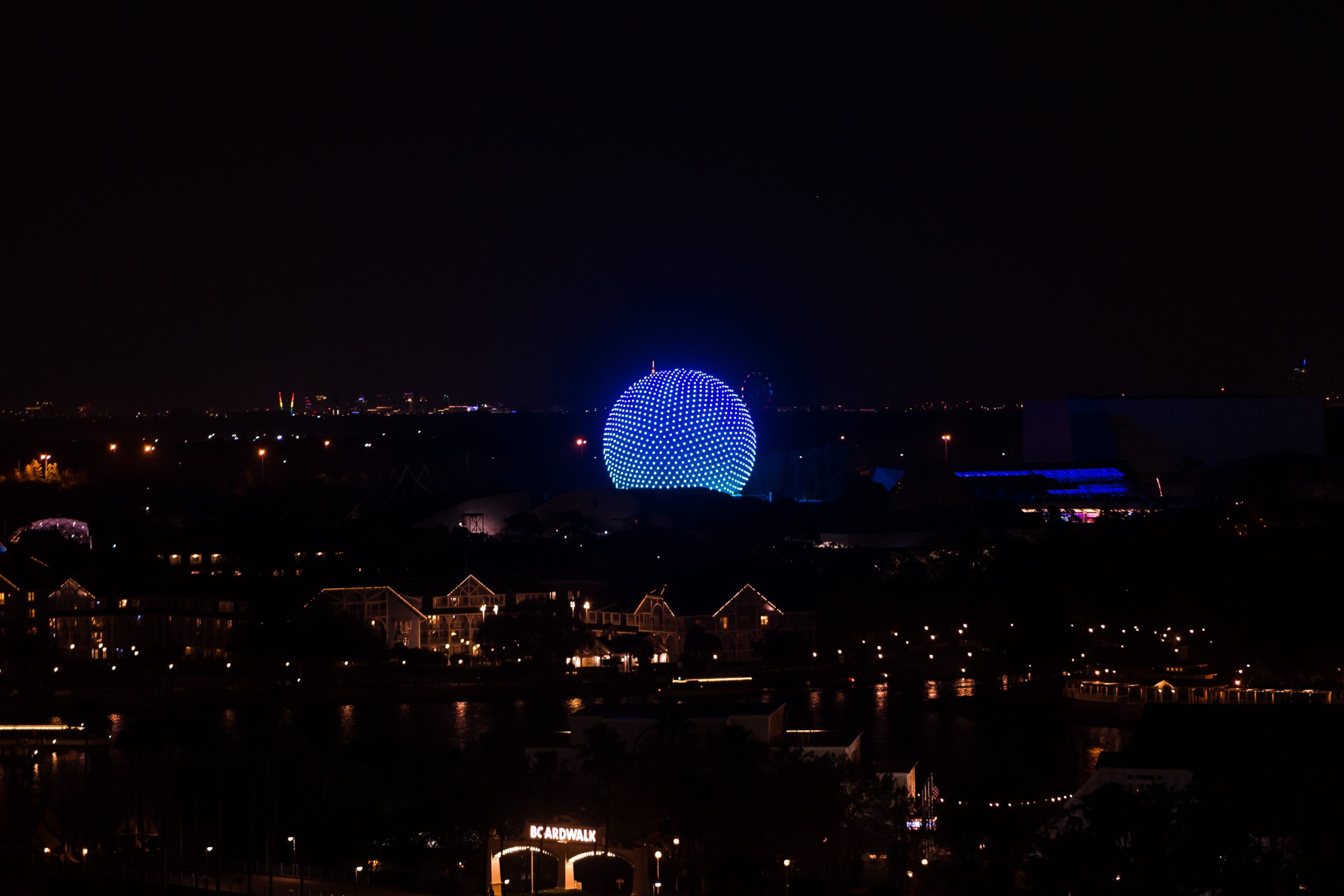 view of the Epcot ball from Disney's Swan and Dolphin Resort