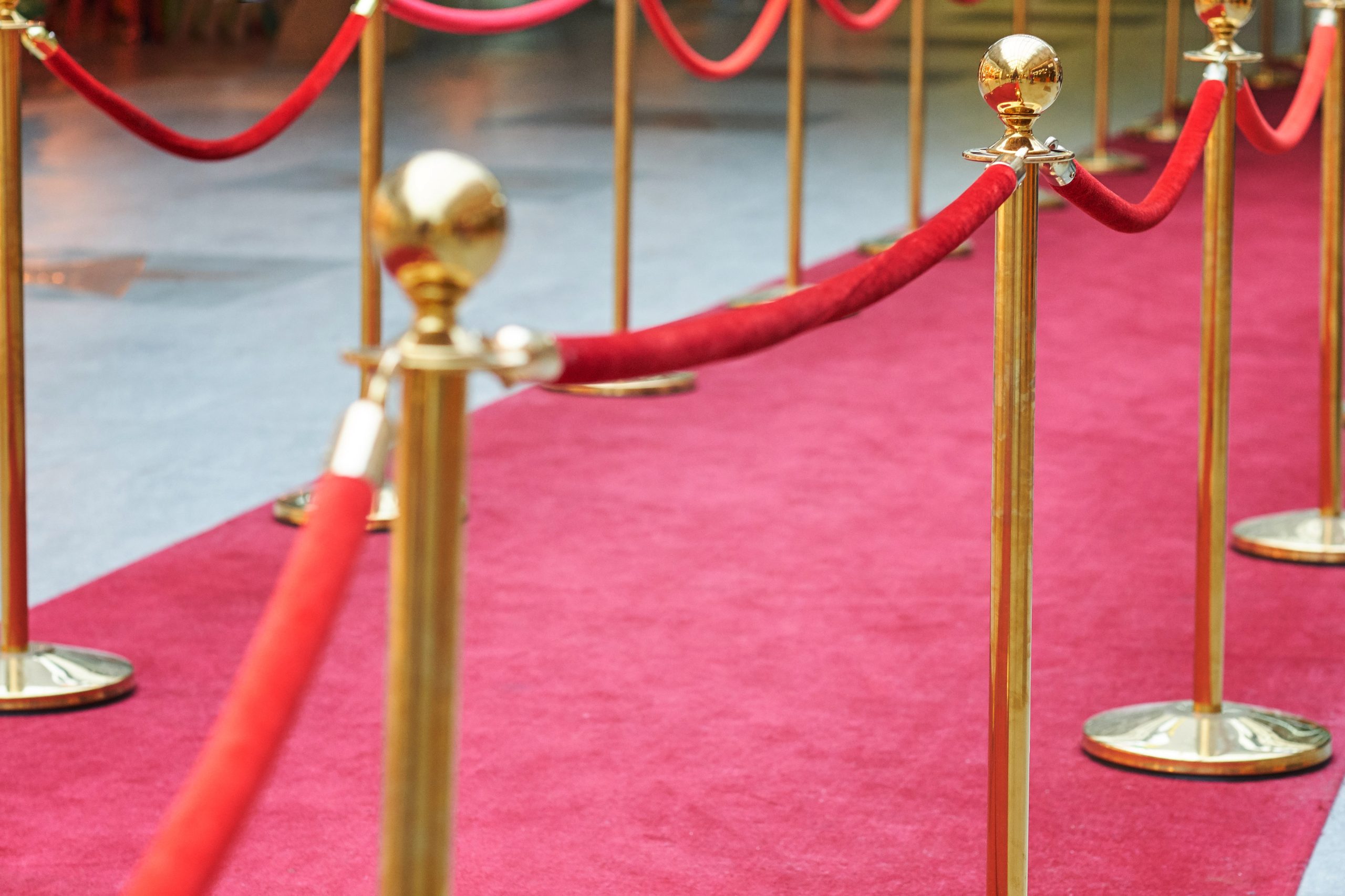 red carpet with velvet ropes