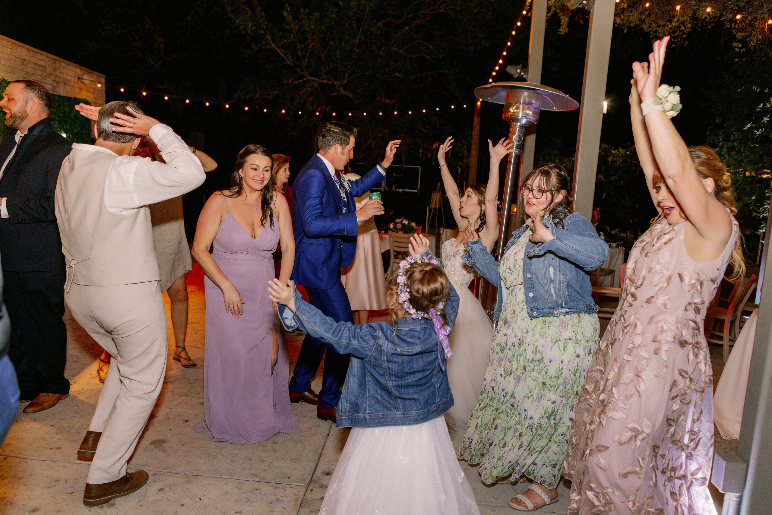 guests dancing at wedding reception